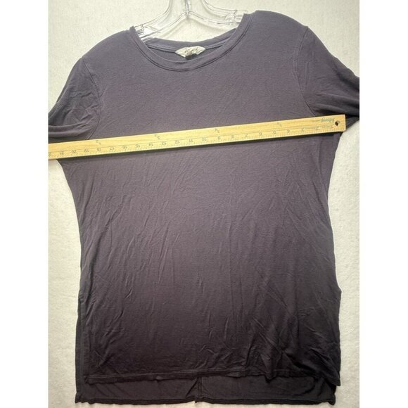 Athleta Women's Tunic Top Shirt Purple Crew Neck Long Sleeve Slit Sides Modal L - Picture 7 of 9